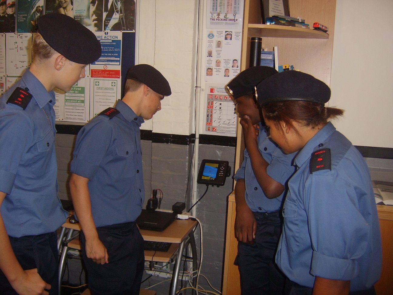 Sea Cadets using plotter indoors