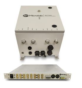 Microlab digital GPS repeater system showing outdoor unit (ODU) and indoor unit (IDU) Microlab GPSR400 GPS repeater outdoor unit with GPSR116 indoor unit